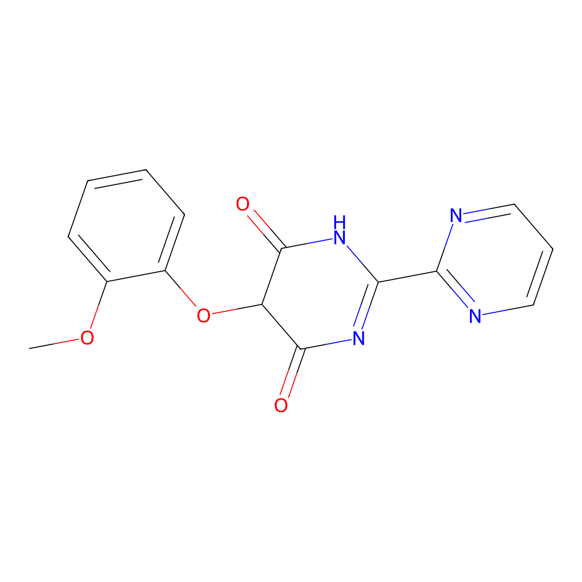 (2,2'-Bipyrimidine)-4,6(1H,5H)-dione, 5-(2-methoxyphenoxy)- molecular structure, CAS 150728-12-4