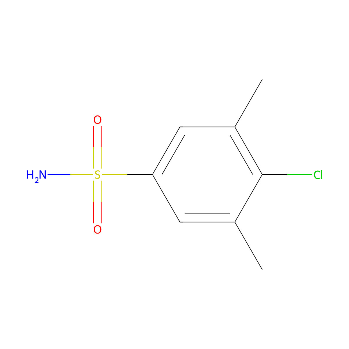 4-Chloro-3,5-dimethylbenzene-1-sulfonamide molecular structure, CAS 150729-73-0