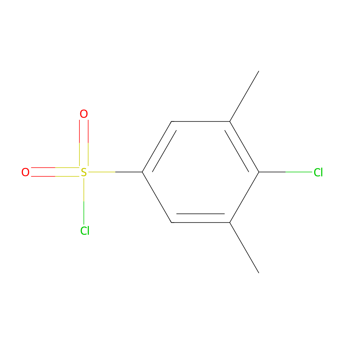4-Chloro-3,5-dimethylbenzene-1-sulfonyl chloride molecular structure, CAS 150729-74-1