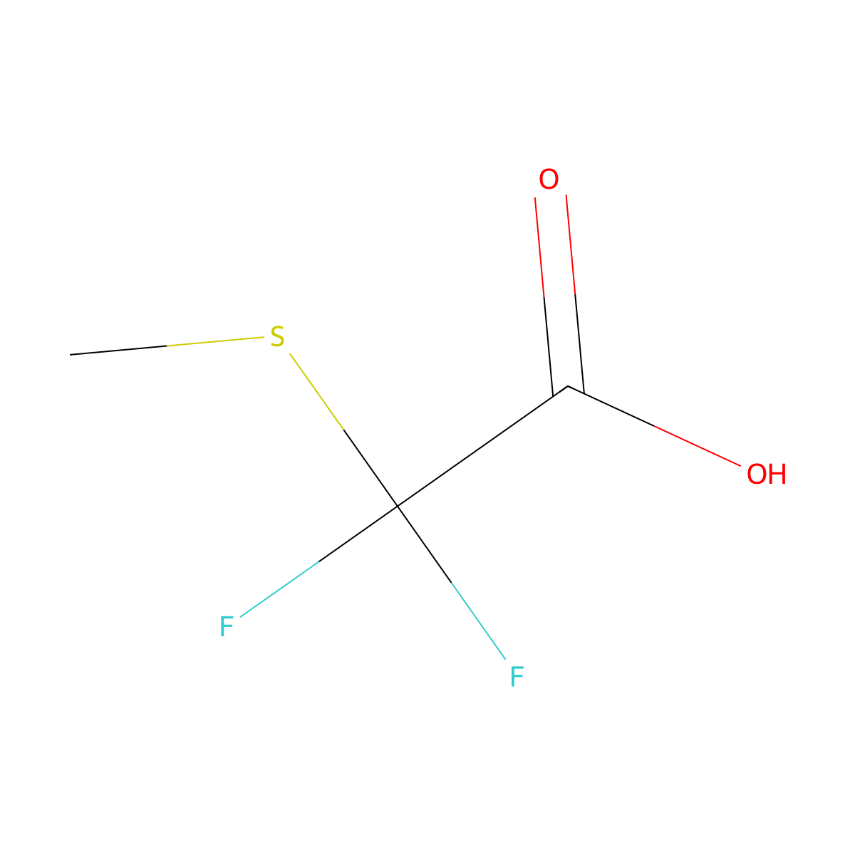 2,2-Difluoro-2-(methylsulfanyl)acetic acid molecular structure, CAS 1507301-10-1