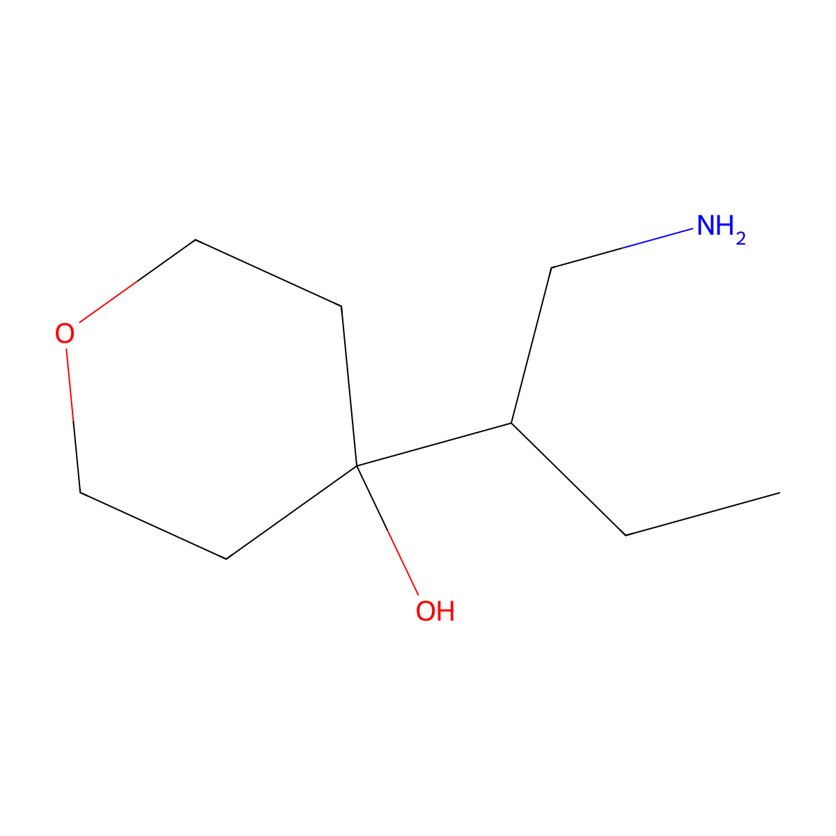 4-(1-Aminobutan-2-yl)oxan-4-ol molecular structure, CAS 1507306-18-4