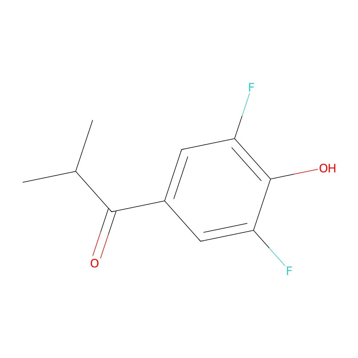 1-(3,5-Difluoro-4-hydroxyphenyl)-2-methylpropan-1-one molecular structure, CAS 1507309-74-1