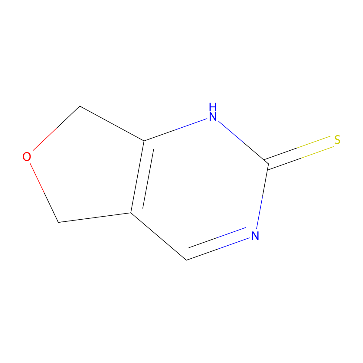 5H,7H-Furo[3,4-d]pyrimidine-2-thiol molecular structure, CAS 1507310-24-8