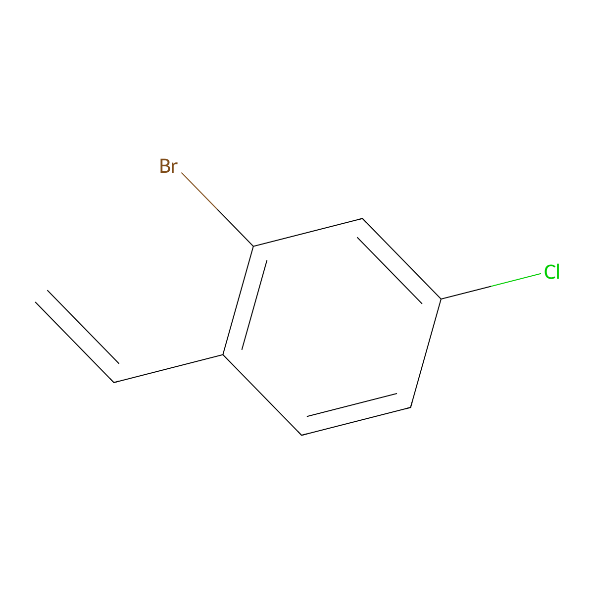 2-Bromo-4-chloro-1-ethenylbenzene molecular structure, CAS 1507312-72-2