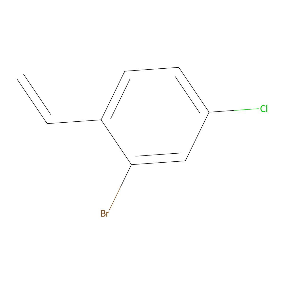 2-Bromo-4-chloro-1-ethenylbenzene molecular structure, CAS 1507312-72-2