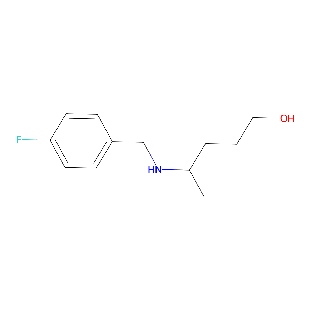 4-{[(4-Fluorophenyl)methyl]amino}pentan-1-ol molecular structure, CAS 1507318-30-0