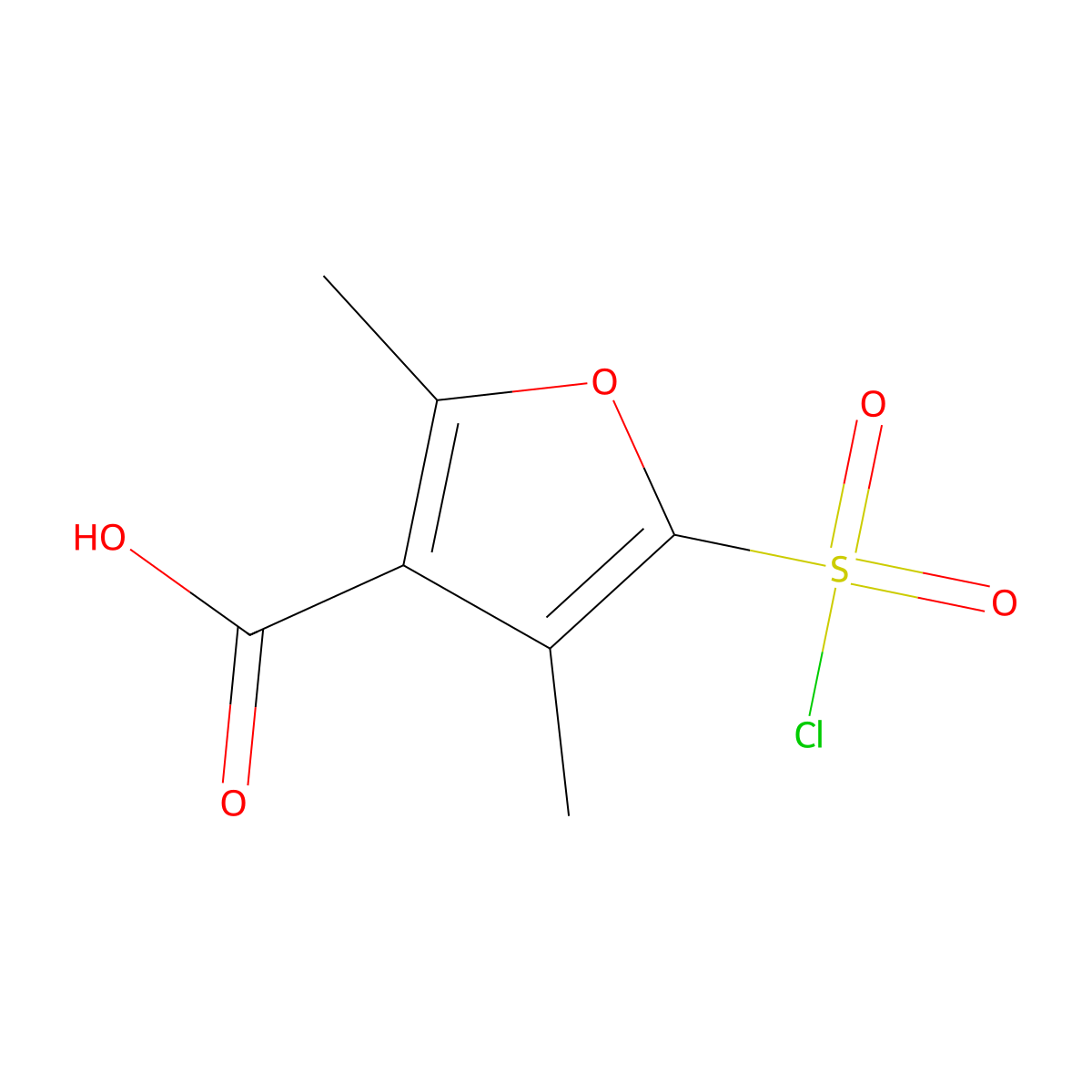 5-(Chlorosulfonyl)-2,4-dimethylfuran-3-carboxylic acid molecular structure, CAS 1507321-63-2