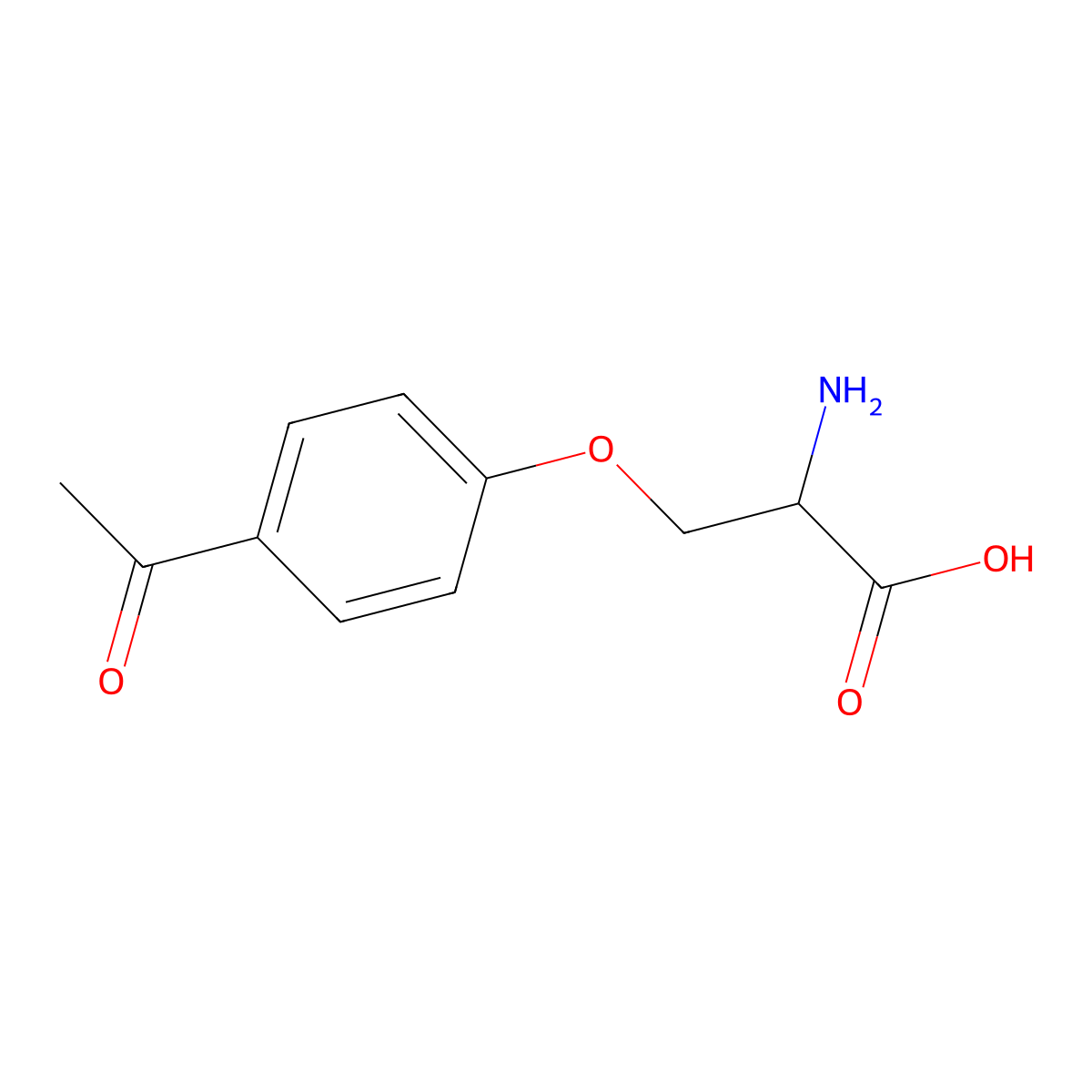 (2S)-3-(4-acetylphenoxy)-2-amino-propanoic acid molecular structure, CAS 1507356-44-6