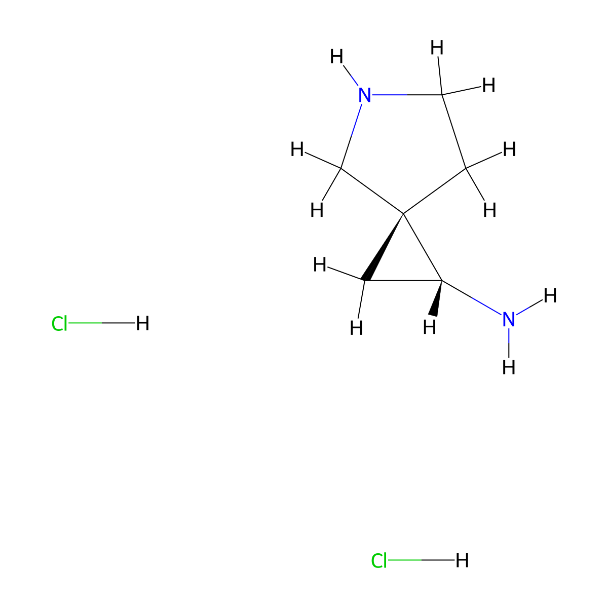 (1R,3R)-5-Azaspiro[2.4]heptan-1-amine dihydrochloride molecular structure, CAS 150736-24-6