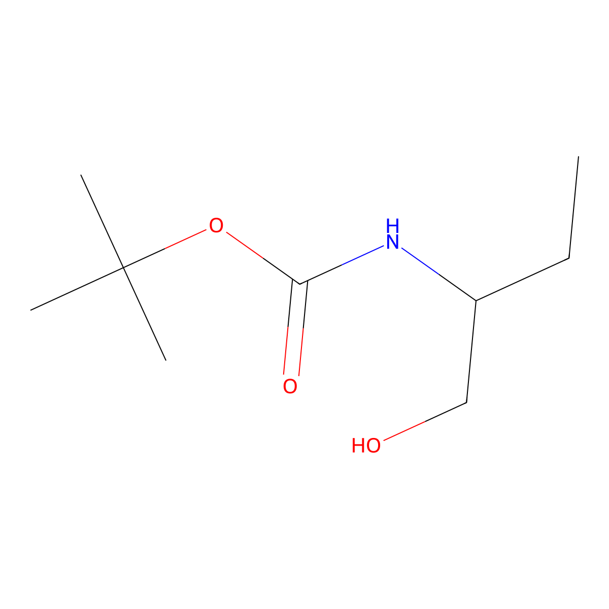tert-butyl N-[(2S)-1-hydroxybutan-2-yl]carbamate molecular structure, CAS 150736-72-4