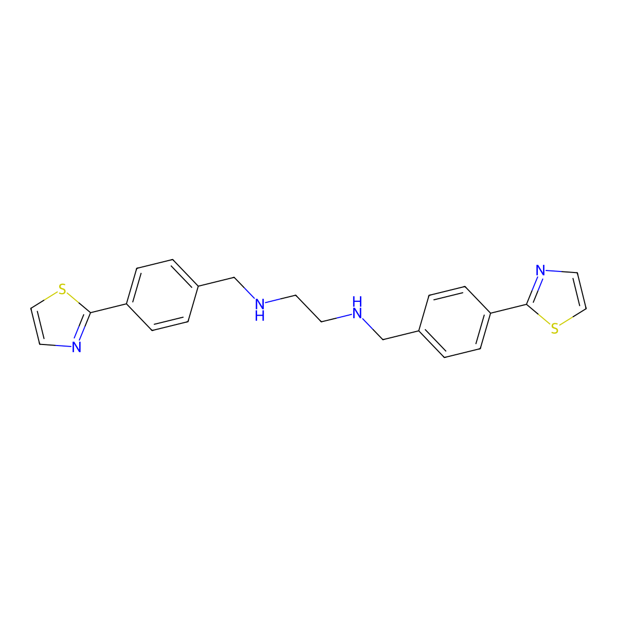N1,N2-Bis[[4-(2-thiazolyl)phenyl]methyl]-1,2-ethanediamine molecular structure, CAS 1507370-40-2