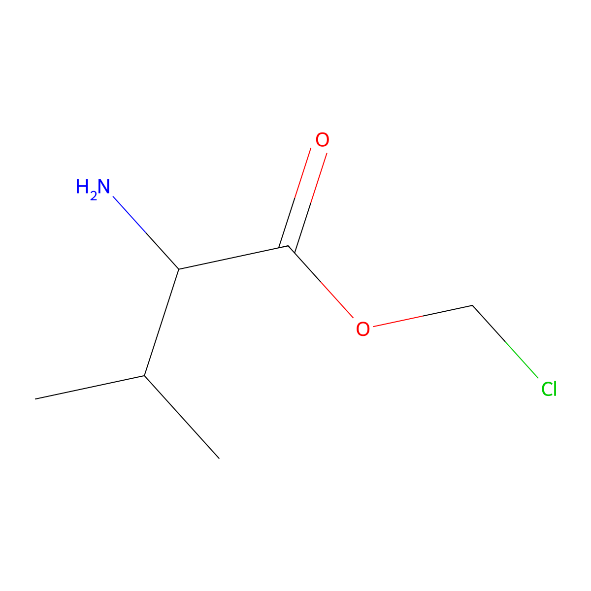 chloromethyl (2S)-2-amino-3-methylbutanoate molecular structure, CAS 1507375-64-5