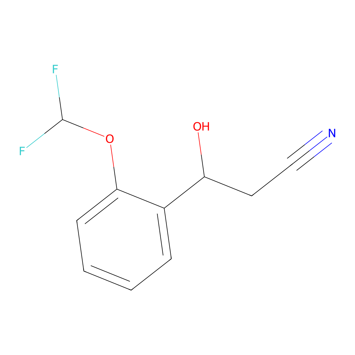 3-[2-(Difluoromethoxy)phenyl]-3-hydroxypropanenitrile molecular structure, CAS 1507399-44-1