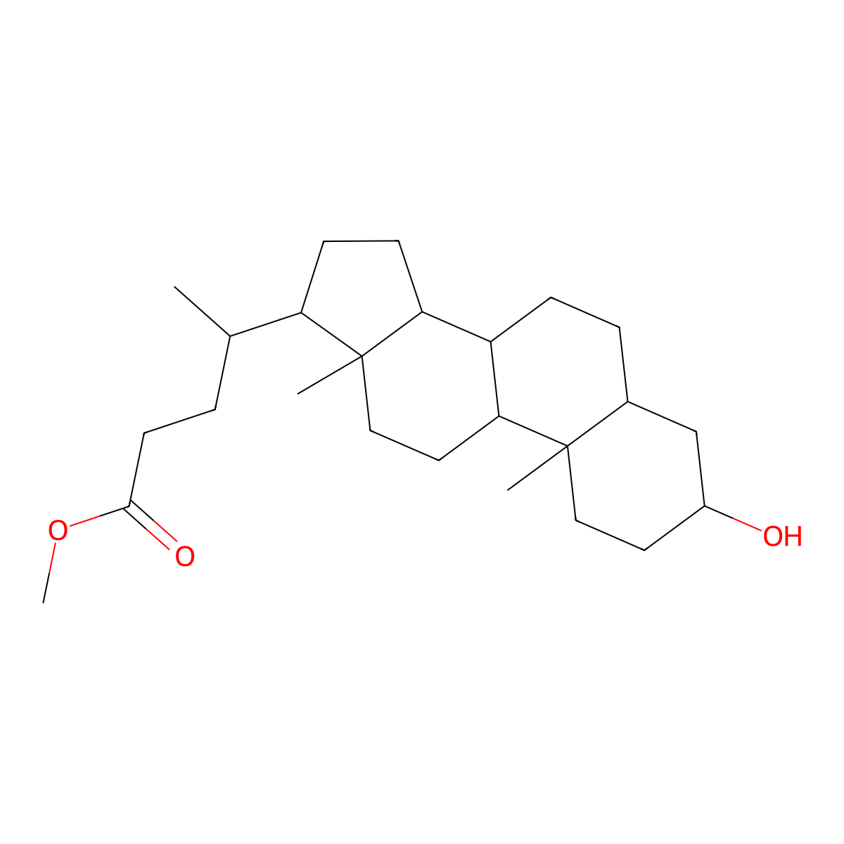 Methyl (3beta,5alpha)-3-hydroxycholan-24-oate molecular structure, CAS 15074-02-9