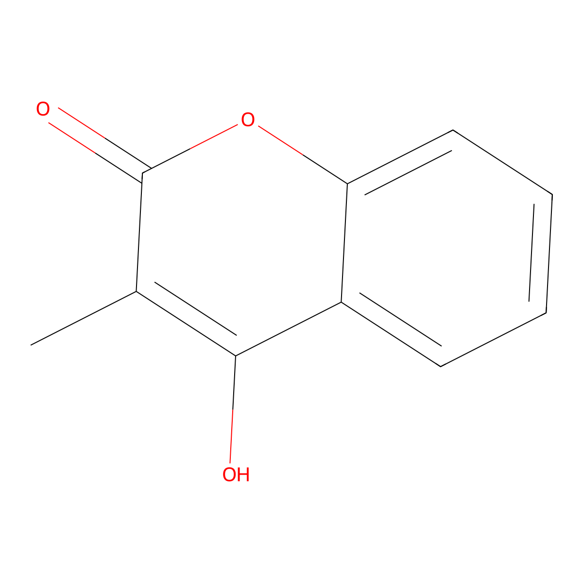 4-Hydroxy-3-methyl-2H-chromen-2-one molecular structure, CAS 15074-17-6