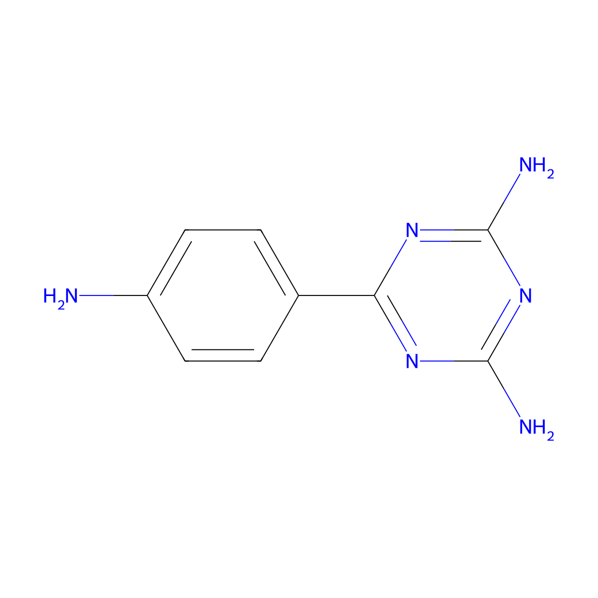 6-(4-Aminophenyl)-1,3,5-triazine-2,4-diamine molecular structure, CAS 15074-26-7