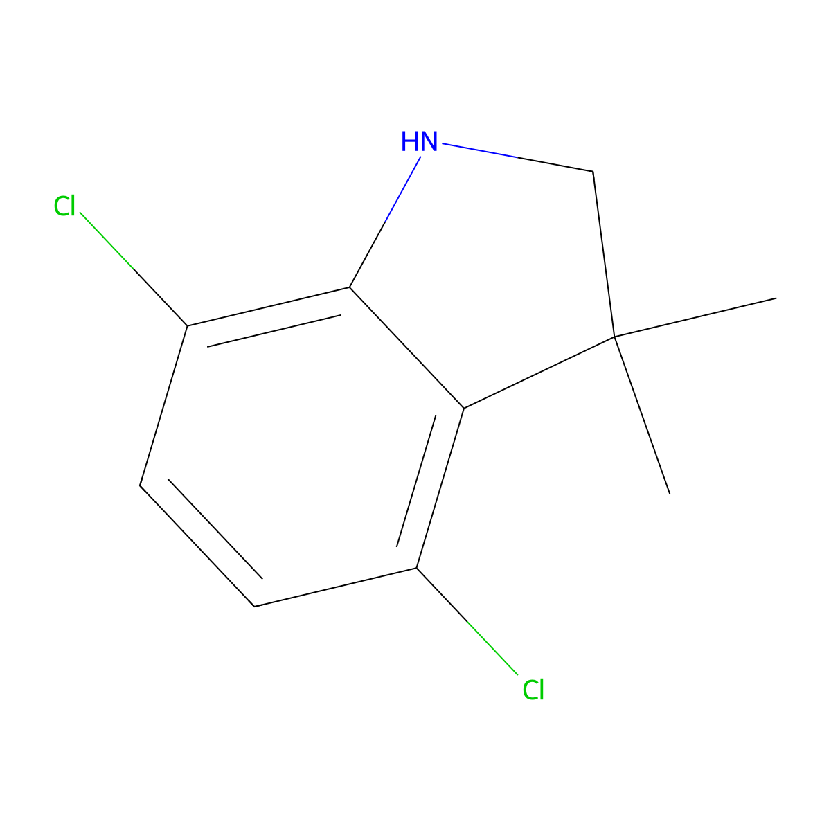 4,7-Dichloro-3,3-dimethyl-2,3-dihydro-1H-indole molecular structure, CAS 1507464-68-7