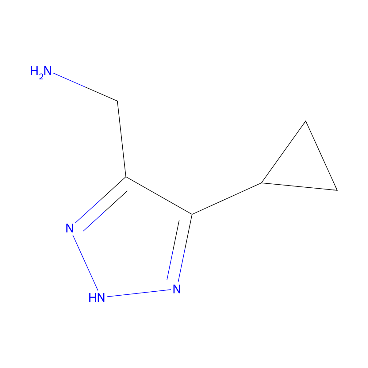 1-(4-cyclopropyl-1H-1,2,3-triazol-5-yl)methanamine molecular structure, CAS 1507467-89-1