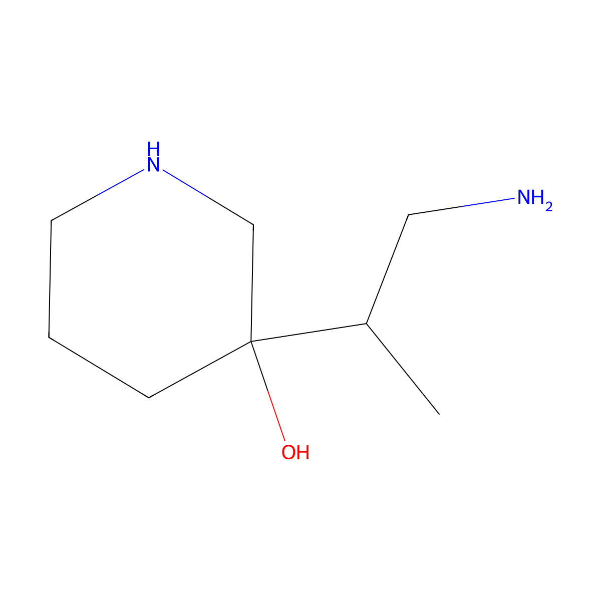 3-(1-Aminopropan-2-yl)piperidin-3-ol molecular structure, CAS 1507470-58-7