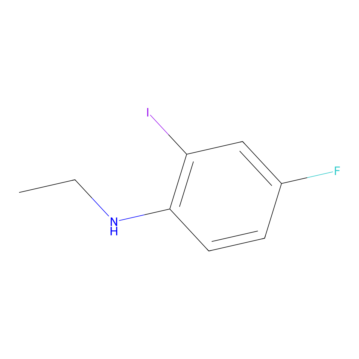 N-ethyl-4-fluoro-2-iodoaniline molecular structure, CAS 1507480-27-4
