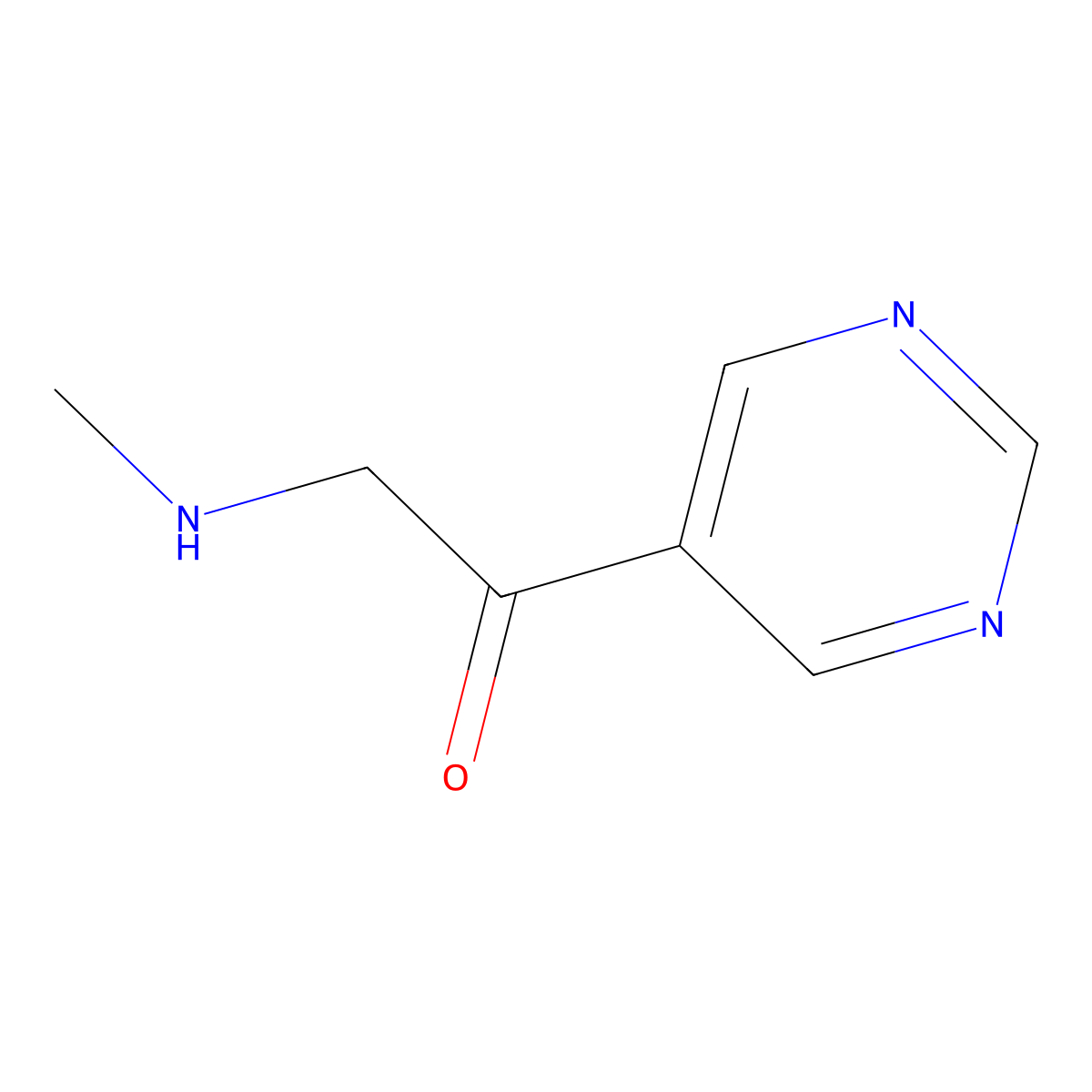 2-(Methylamino)-1-(pyrimidin-5-yl)ethan-1-one molecular structure, CAS 1507480-51-4
