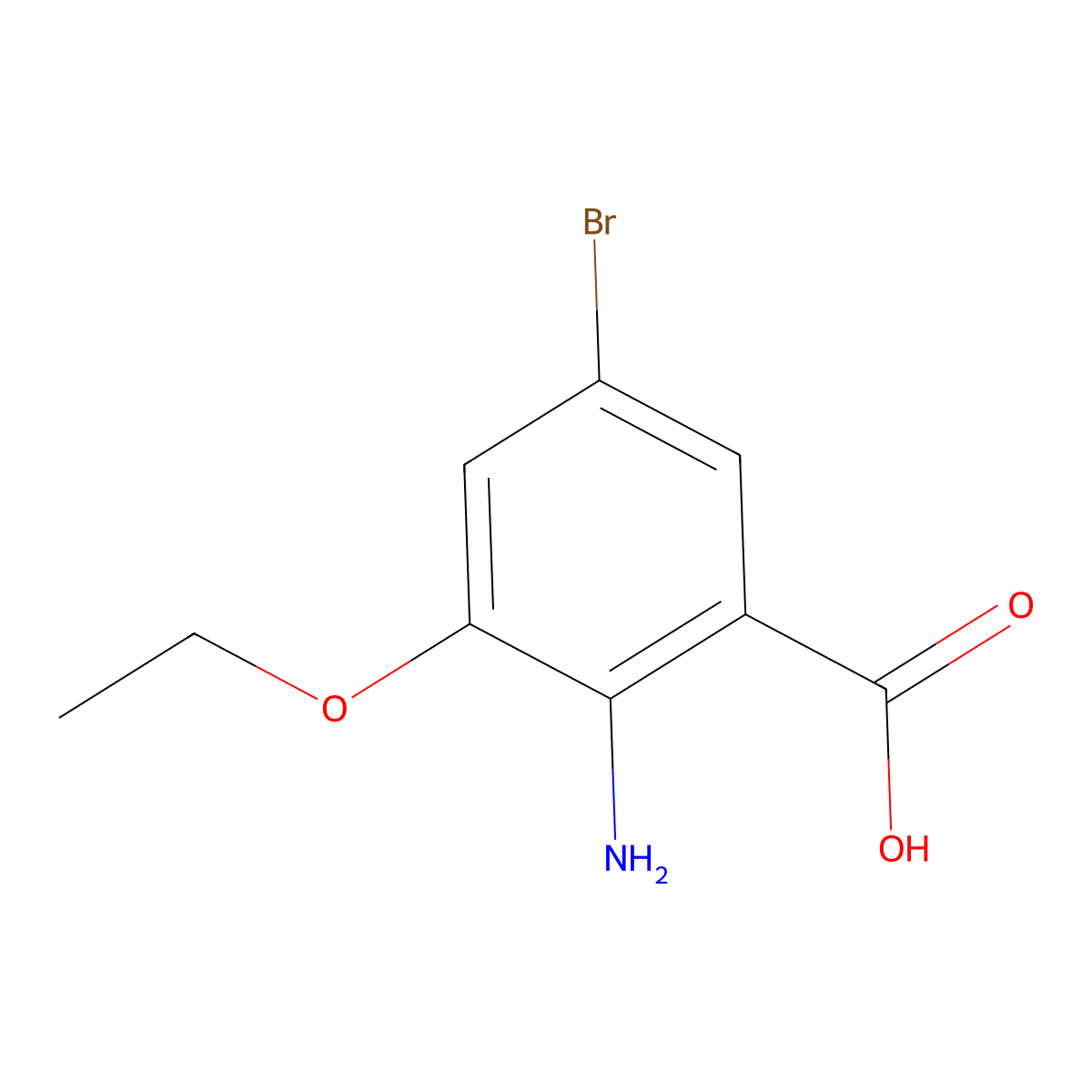 2-Amino-5-bromo-3-ethoxybenzoic acid molecular structure, CAS 1507484-63-0