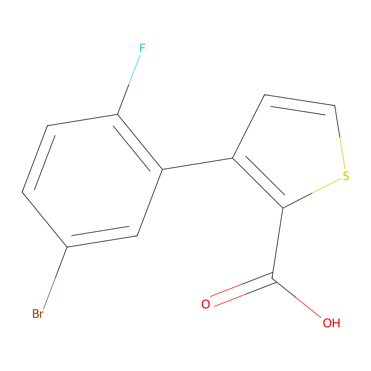 3-(5-Bromo-2-fluorophenyl)thiophene-2-carboxylic acid molecular structure, CAS 1507491-93-1