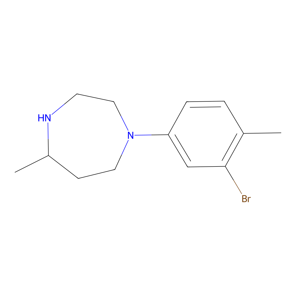 1-(3-Bromo-4-methylphenyl)-5-methyl-1,4-diazepane molecular structure, CAS 1507500-80-2