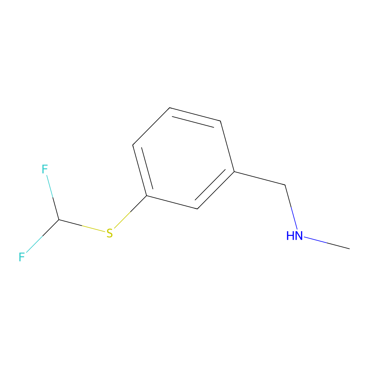 1-(3-((Difluoromethyl)thio)phenyl)-N-methylmethanamine molecular structure, CAS 1507508-16-8