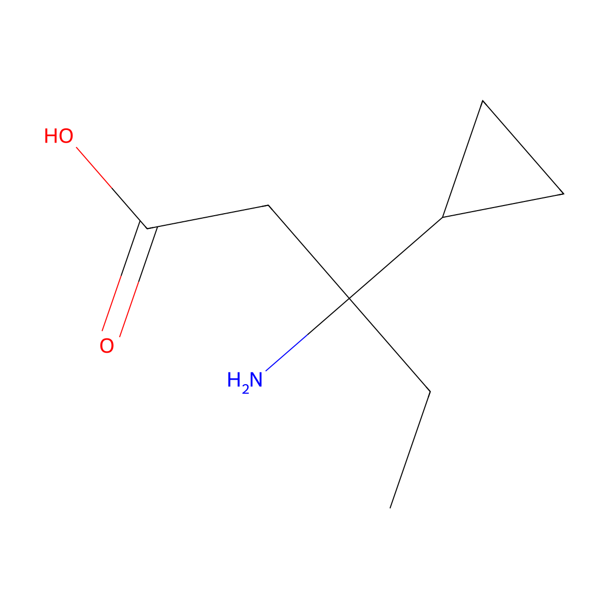 3-Amino-3-cyclopropylpentanoic acid molecular structure, CAS 1507511-13-8