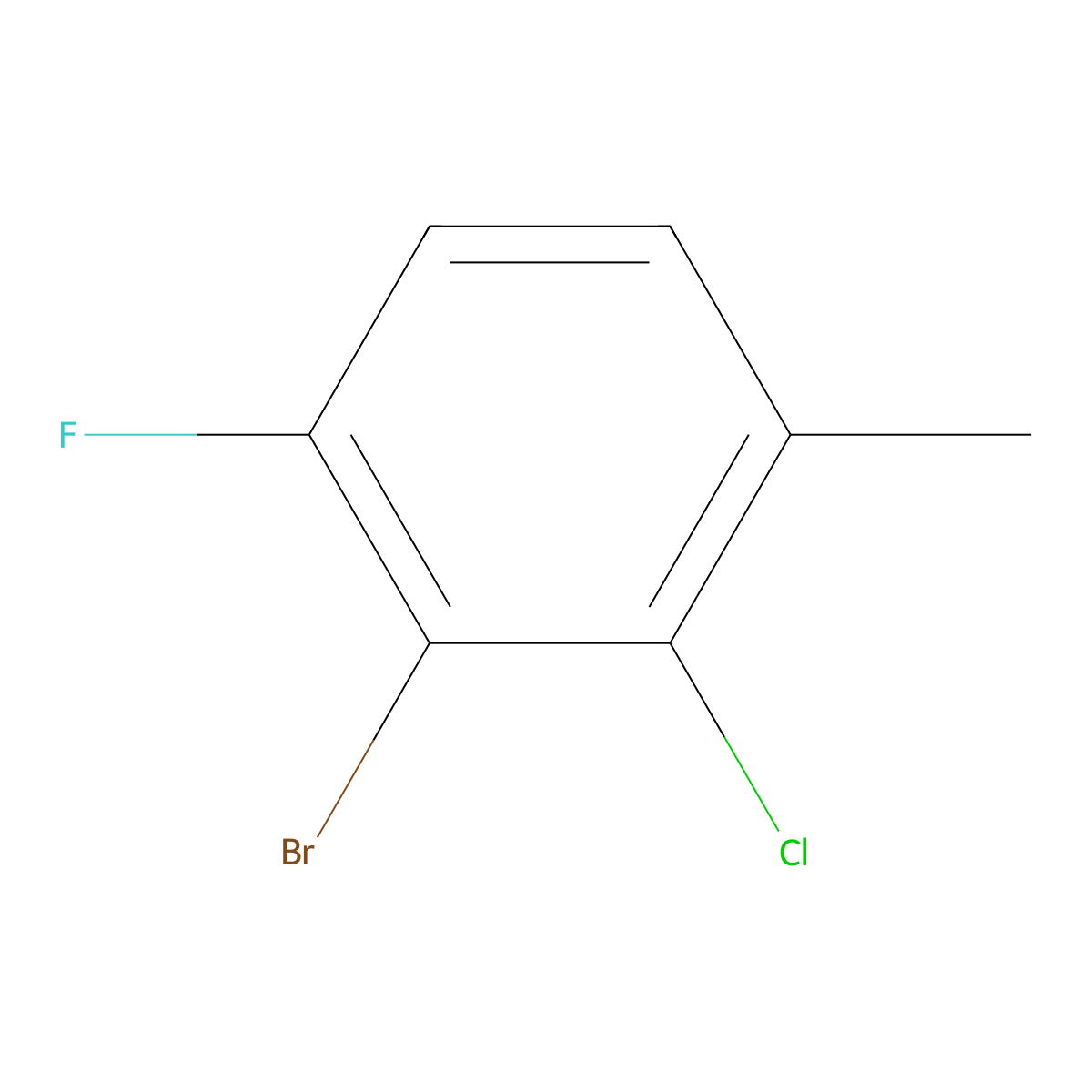2-Bromo-3-chloro-1-fluoro-4-methylbenzene molecular structure, CAS 1507512-34-6