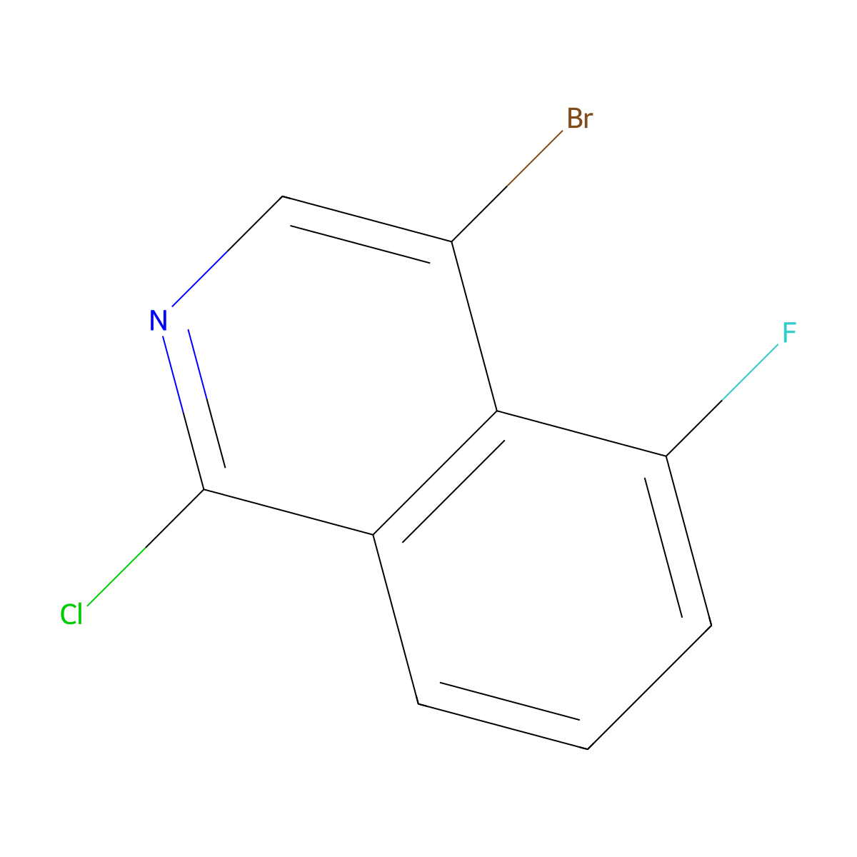 4-Bromo-1-chloro-5-fluoroisoquinoline molecular structure, CAS 1507517-29-4