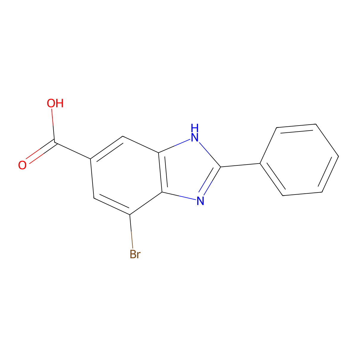 7-bromo-2-phenyl-1H-benzimidazole-5-carboxylic acid molecular structure, CAS 1507524-69-7
