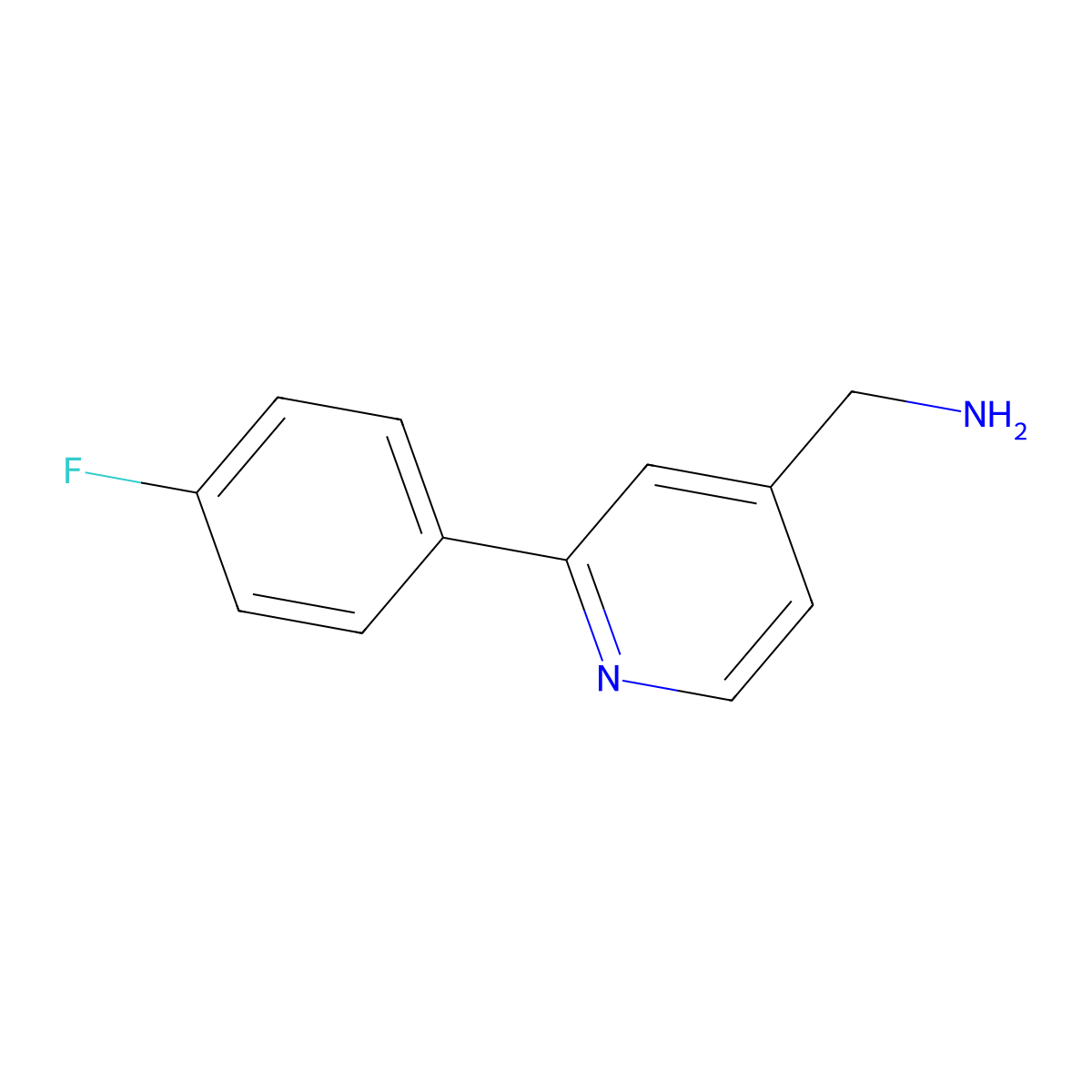 2-(4-Fluorophenyl)-4-pyridinemethanamine molecular structure, CAS 1507533-77-8