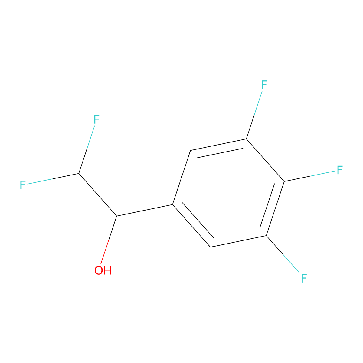 2,2-Difluoro-1-(3,4,5-trifluorophenyl)ethan-1-ol molecular structure, CAS 1507548-78-8