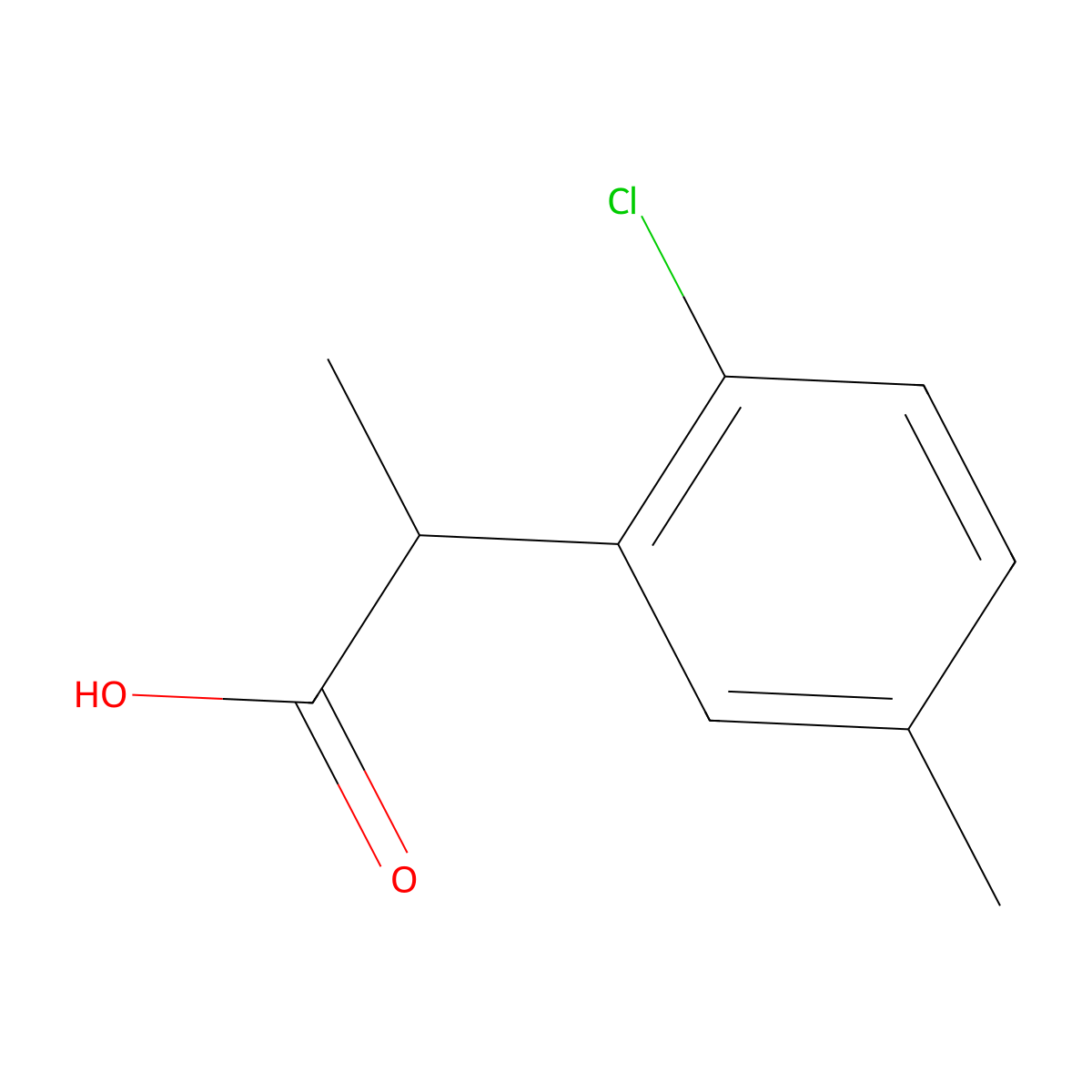 2-(2-Chloro-5-methylphenyl)propanoic acid molecular structure, CAS 1507576-47-7