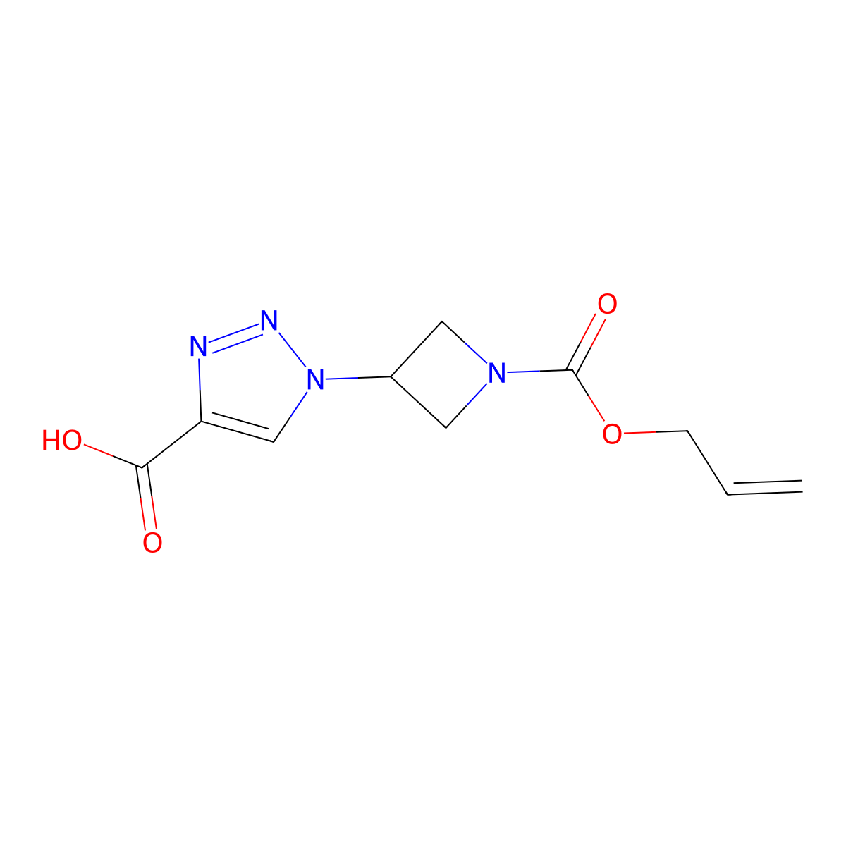 1-{1-[(prop-2-en-1-yloxy)carbonyl]azetidin-3-yl}-1H-1,2,3-triazole-4-carboxylic acid molecular structure, CAS 1507578-52-0