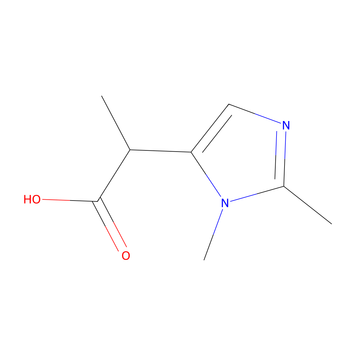 2-(1,2-Dimethyl-1H-imidazol-5-yl)propanoic acid molecular structure, CAS 1507583-03-0