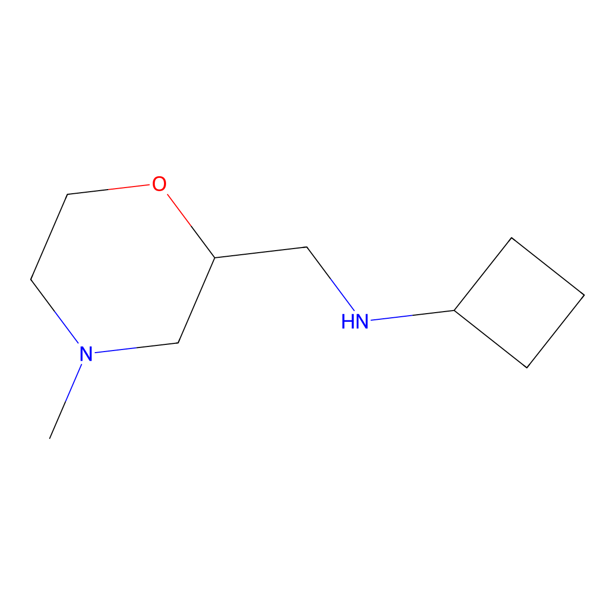 N-[(4-methylmorpholin-2-yl)methyl]cyclobutanamine molecular structure, CAS 1507583-84-7