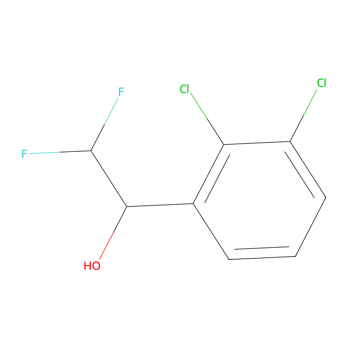 1-(2,3-Dichlorophenyl)-2,2-difluoroethan-1-ol molecular structure, CAS 1507593-35-2