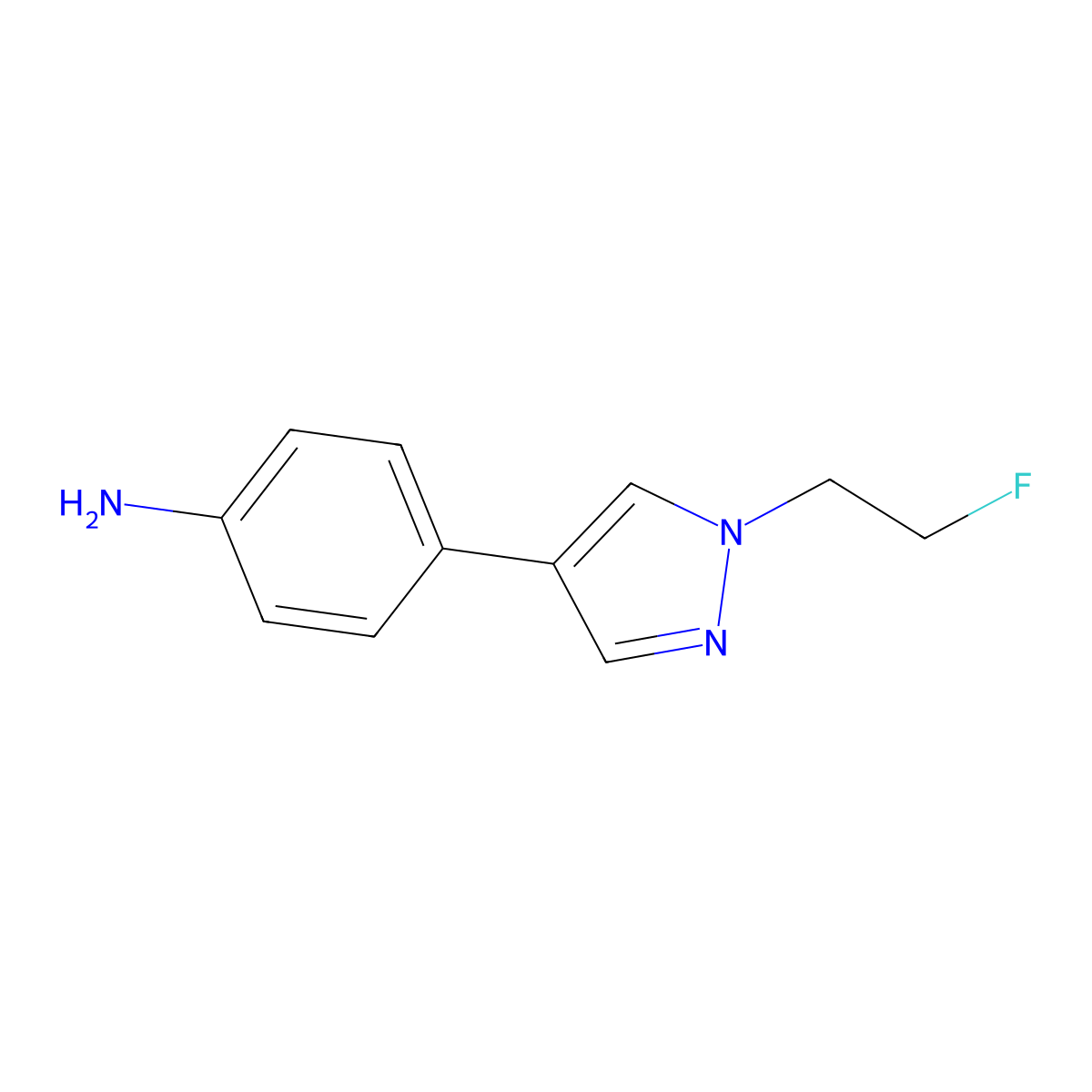 4-[1-(2-fluoroethyl)-1H-pyrazol-4-yl]aniline molecular structure, CAS 1507597-92-3