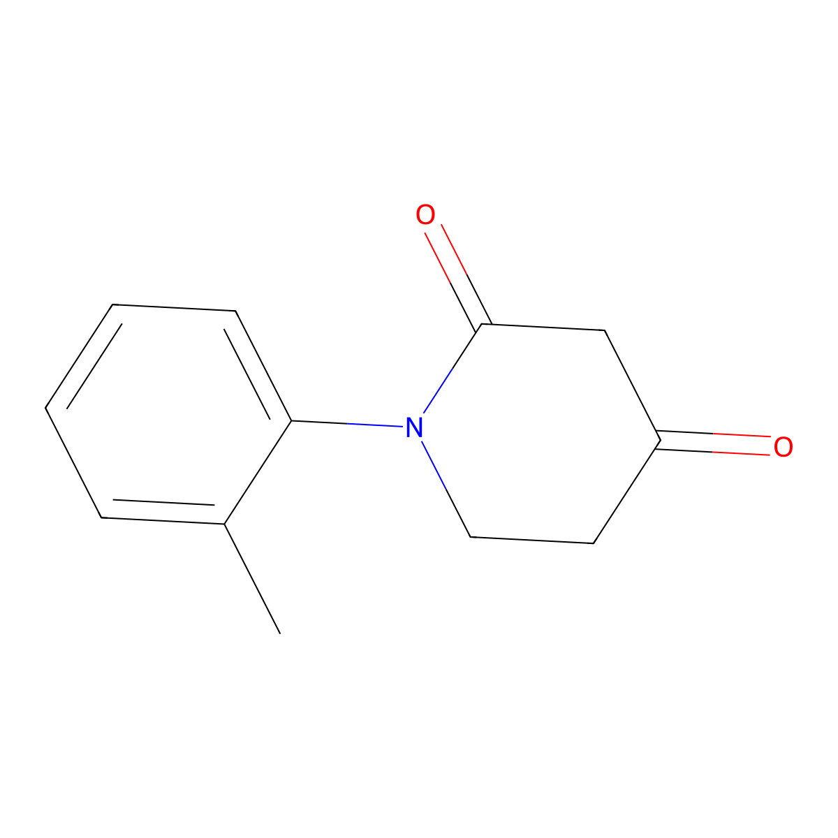 1-(2-Methylphenyl)piperidine-2,4-dione molecular structure, CAS 1507625-31-1
