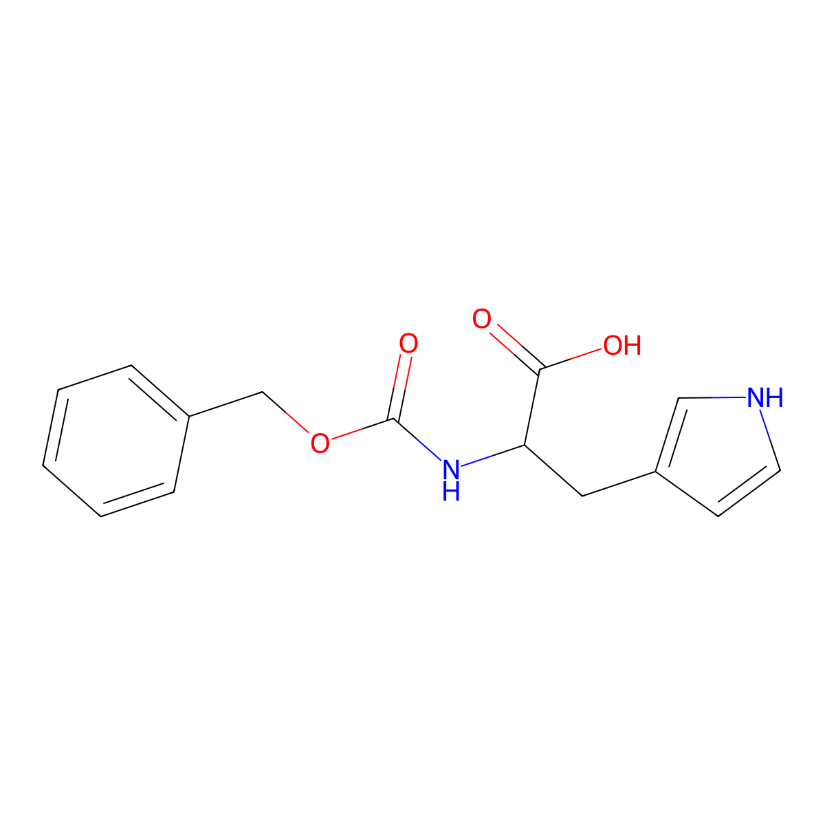 2-Amino-3-(3-pyrrolyl)propionic acid, N-benzyloxycarbonyl- molecular structure, CAS 1507627-67-9