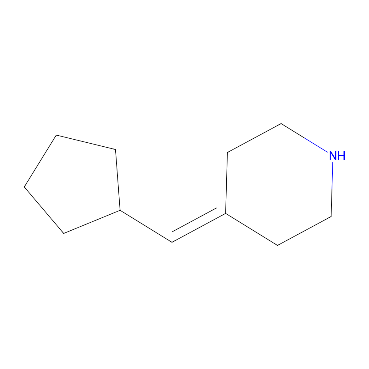 4-(Cyclopentylmethylidene)piperidine molecular structure, CAS 1507647-31-5