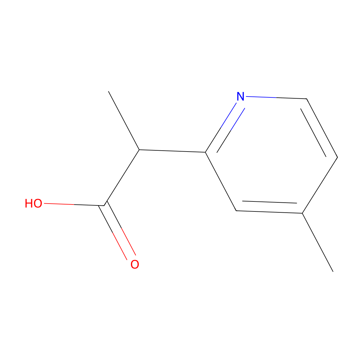 2-(4-Methylpyridin-2-yl)propanoic acid molecular structure, CAS 1507655-33-5