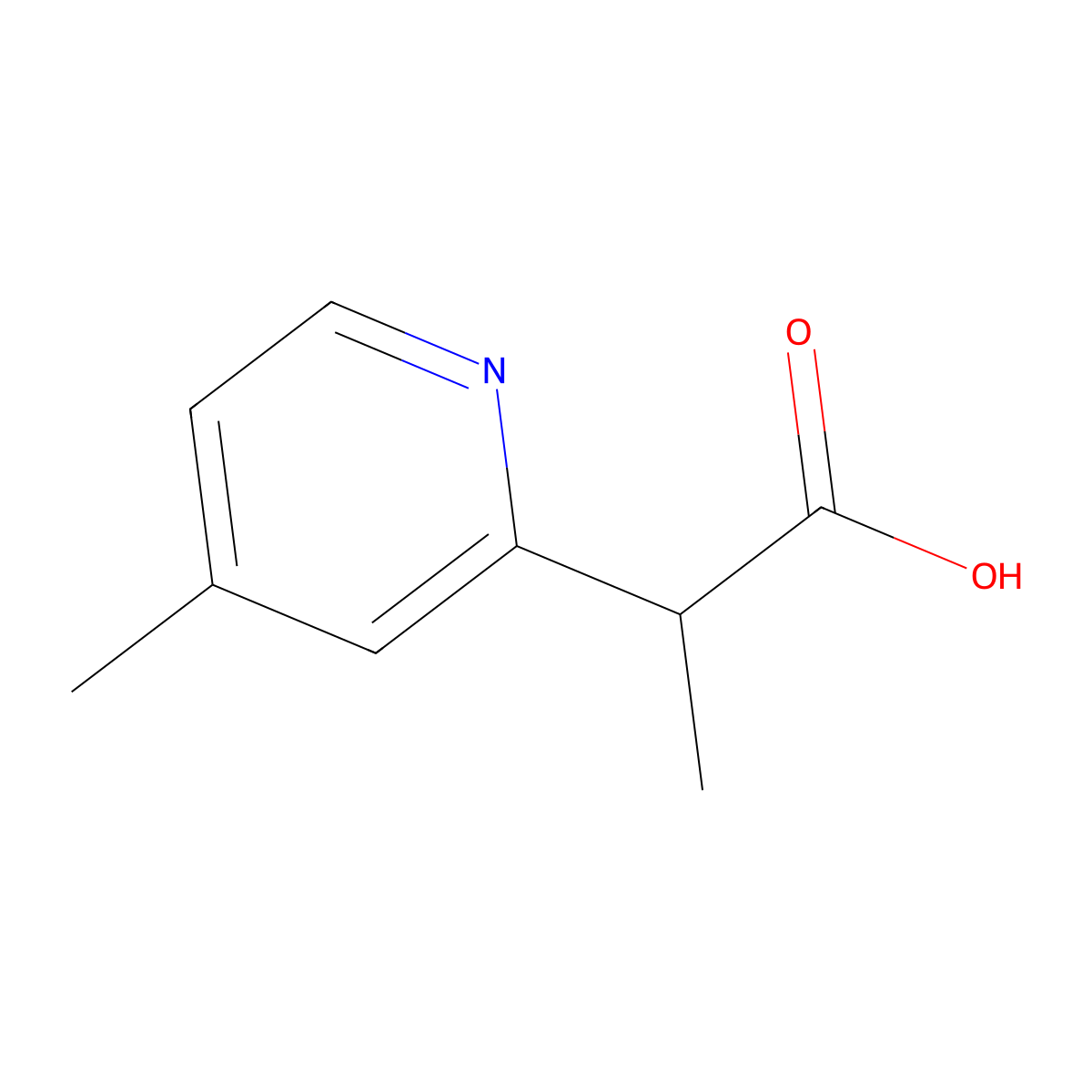 2-(4-Methylpyridin-2-yl)propanoic acid molecular structure, CAS 1507655-33-5