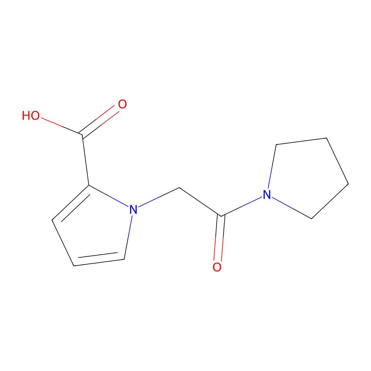 1-[2-oxo-2-(pyrrolidin-1-yl)ethyl]-1H-pyrrole-2-carboxylic acid molecular structure, CAS 1507658-66-3