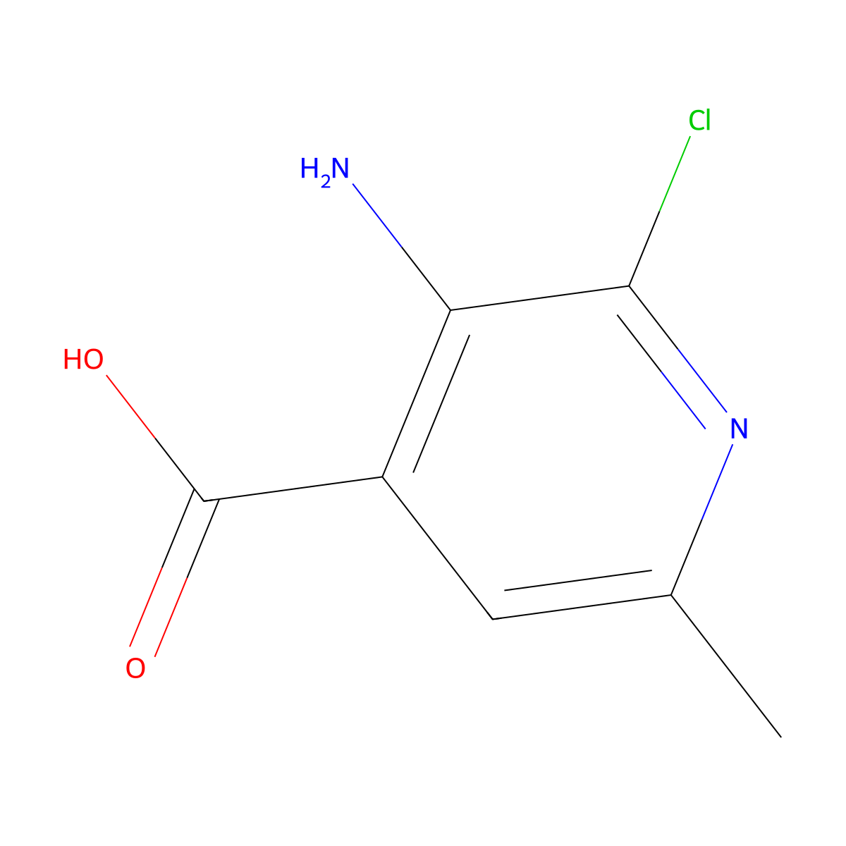 3-Amino-2-chloro-6-methylpyridine-4-carboxylic acid molecular structure, CAS 1507659-81-5