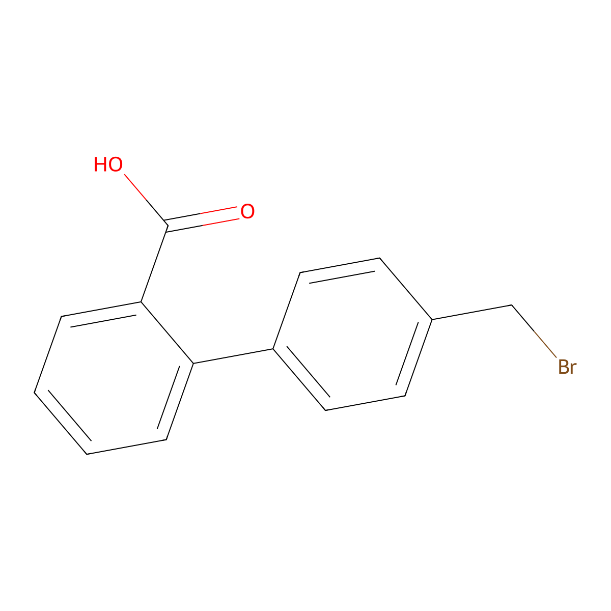4'-(Bromomethyl)-(1,1'-biphenyl)-2-carboxylic acid molecular structure, CAS 150766-86-2