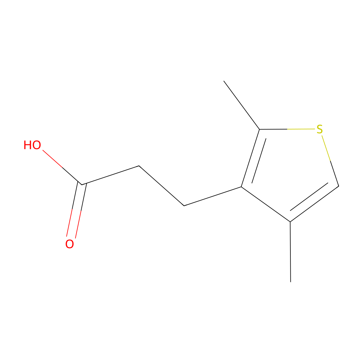 3-(2,4-Dimethylthiophen-3-yl)propanoic acid molecular structure, CAS 1507666-83-2